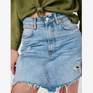 Zara Ripped Denim Miniskirt